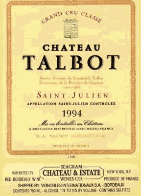 Chateau Talbot Label